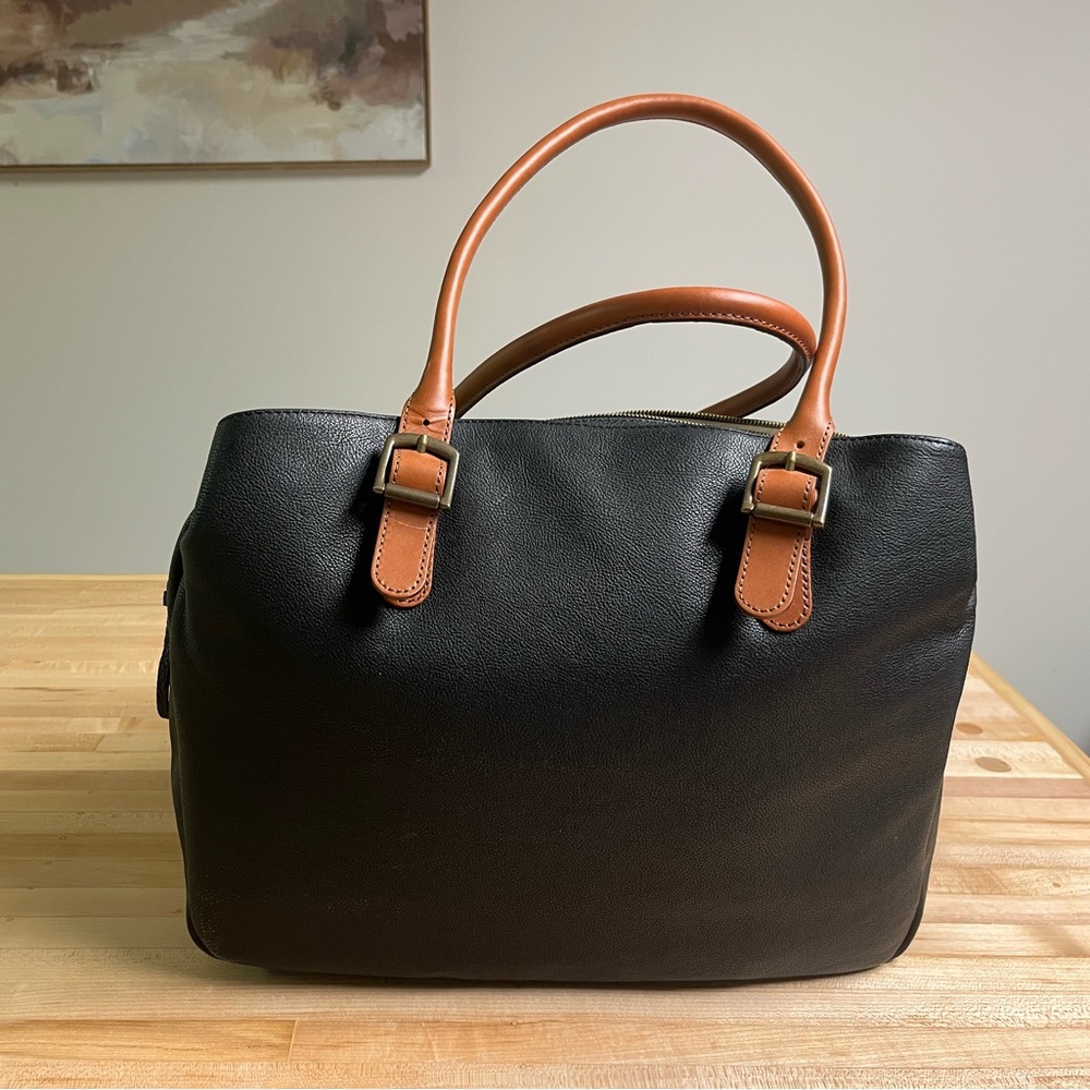 Mark & Graham Black and Tan Laptop Bag